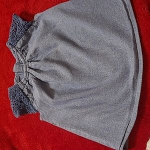 Levi's light denim baby girl top with crochet cap sleeve. Size 6- 9 months.